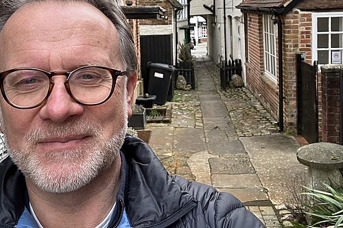 David Kinnaird Canvassing in Marlborough, East Wiltshire