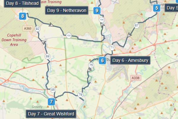 Tidworth - Amesbury - Great Wishford - Tilshead - Netheravon