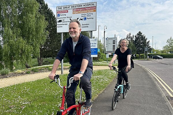 David and Lisa Kinnaird cycling